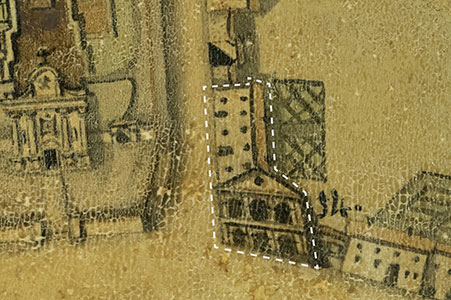 Dettaglio della Loggia Pubblica nella Pianta di Latisana di Antonio Banchieri del 1834