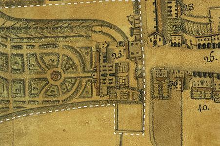 Dettaglio della Bovaria Cappello nella pianta di Latisana di Antonio Banchieri del 1834