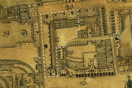 Dettaglio del Canevon nella pianta di Latisana di Antonio Banchieri del 1834