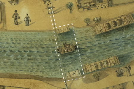 Dettaglio del Passo nella pianta di Latisana di Antonio Banchieri del 1834