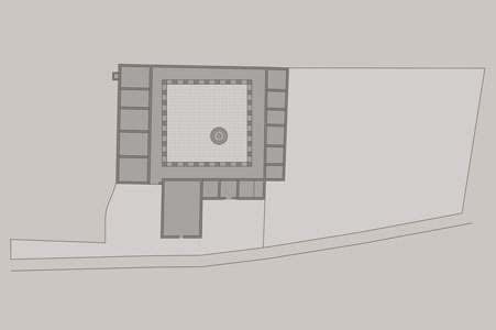 Ridisegno da un rilievo del Convento dei frati minori francescani realizzato da Alvise Francesco Duodo nel 1772, conservato presso l'Archivio di Stato di Udine