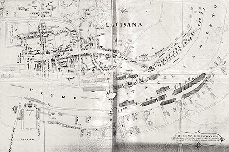 Dissegno demostrativo della terra di Latisana, et villa San Michiele formato idealmente del Perito Antonio Antonelli 1746, Fondo Joppi ms. 300, Biblioteca civica Joppi di Udine