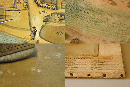 Dettagli di alcune fasi dell'intervento di restauro conservativo